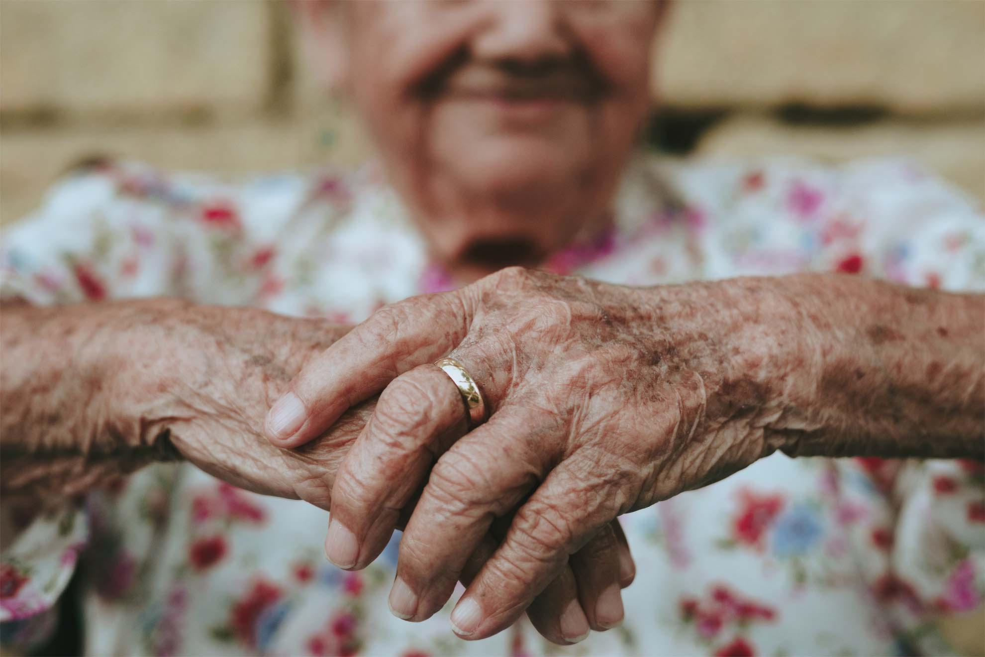 Close Up of Old Woman's Hands
