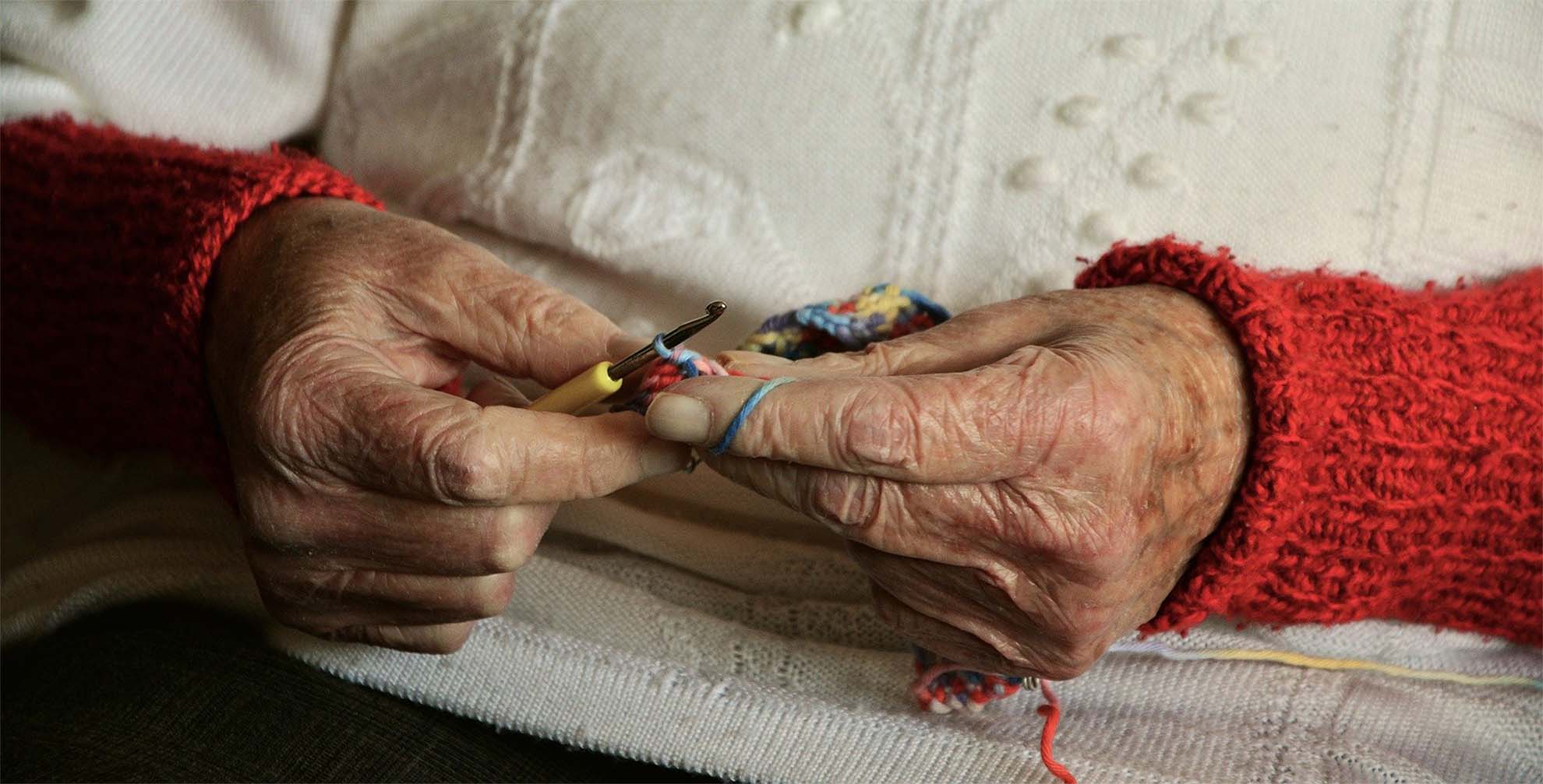 Elderly Lady Knitting
